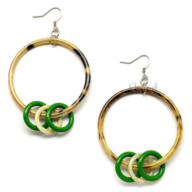 Horn & Lacquer Earrings #12373 - HORN JEWELRY