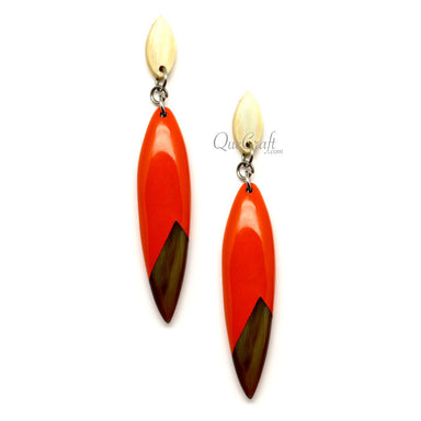Horn & Lacquer Earrings #12585 - HORN JEWELRY