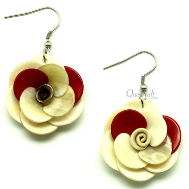 Horn & Lacquer Earrings #12785 - HORN JEWELRY
