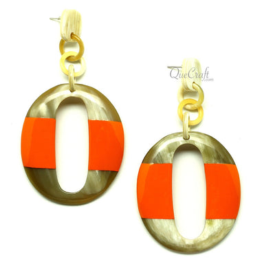 Horn & Lacquer Earrings #12854 - HORN JEWELRY