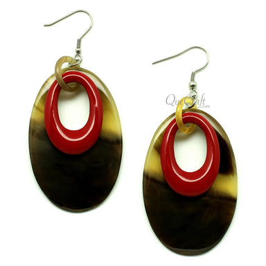 Horn & lacquer Earrings #12866 - HORN JEWELRY