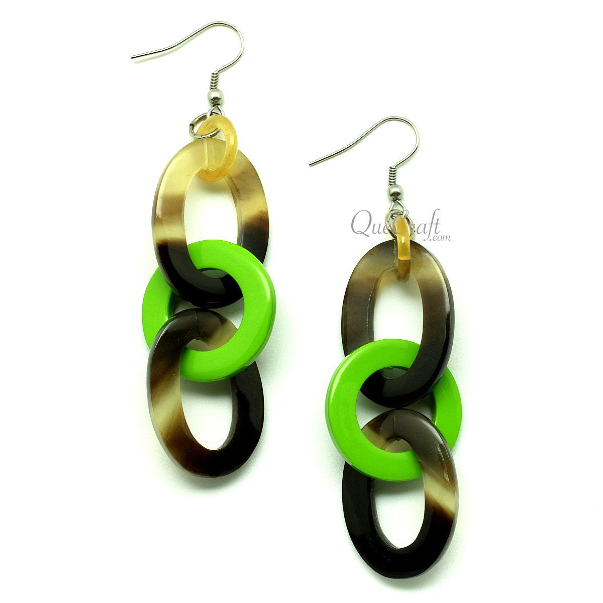 Horn & lacquer Earrings #12867 - HORN JEWELRY