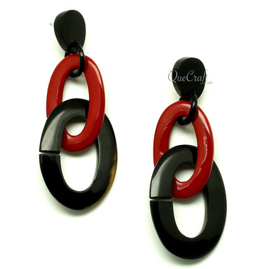 Horn & Lacquer Earrings #12957 - HORN JEWELRY