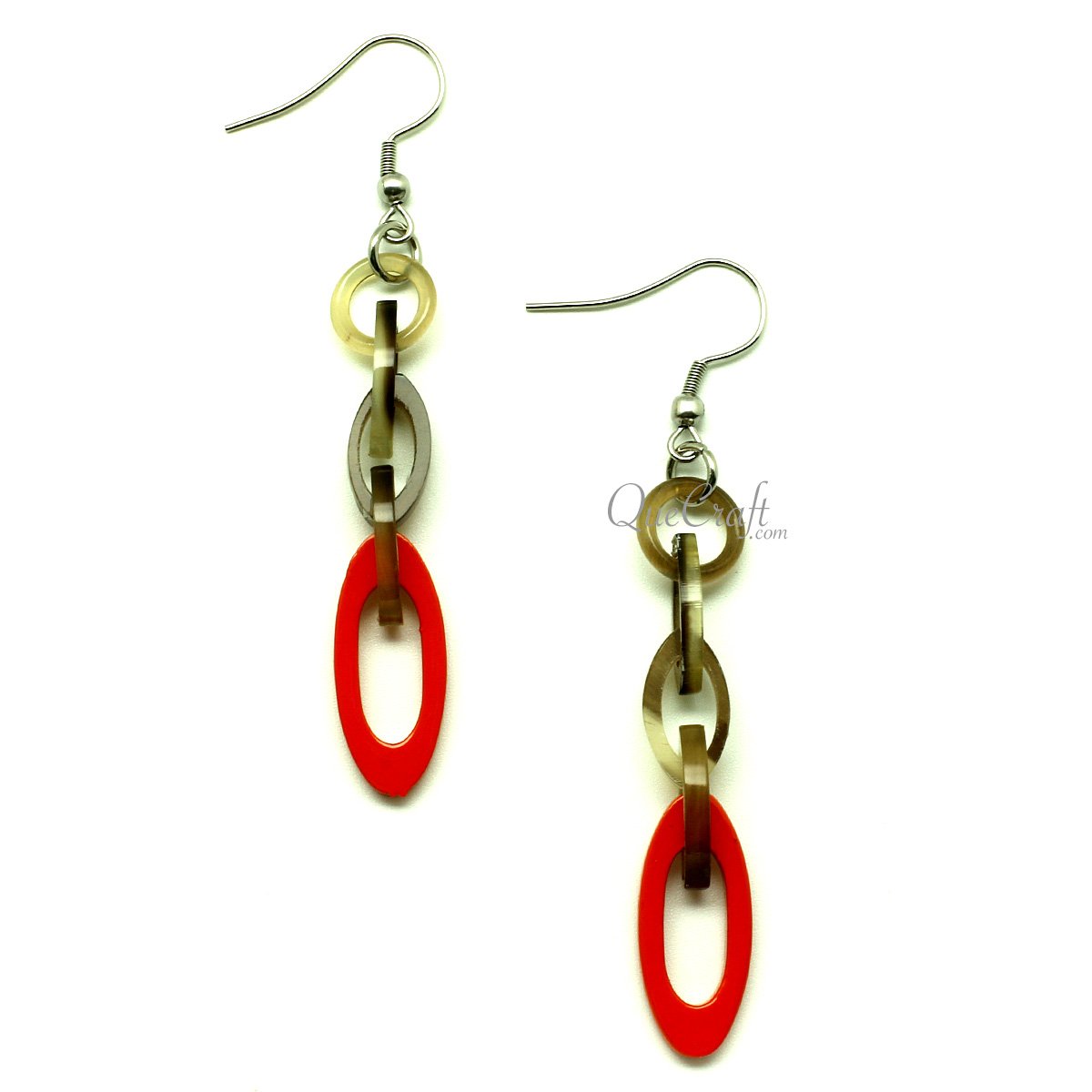 Horn & Lacquer Earrings #13188 - HORN JEWELRY