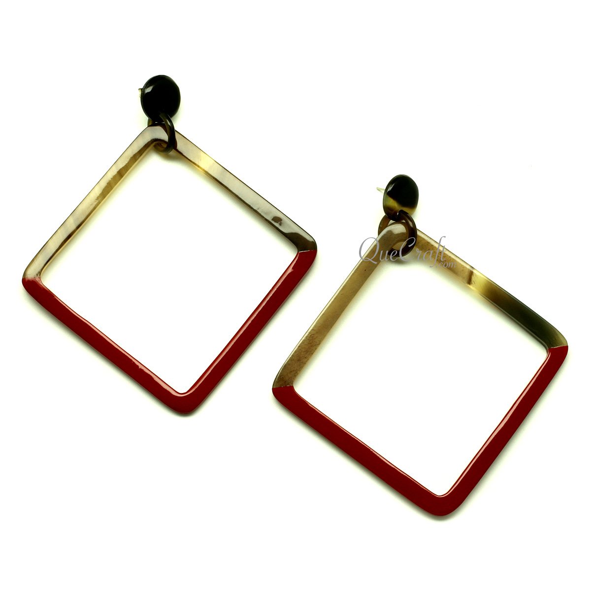 Horn & Lacquer Earrings #13346 - HORN JEWELRY