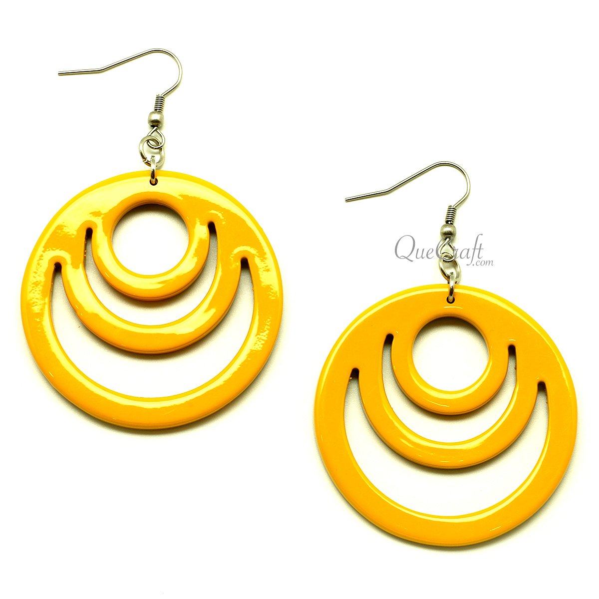 Horn & Lacquer Earrings #13398 - HORN JEWELRY