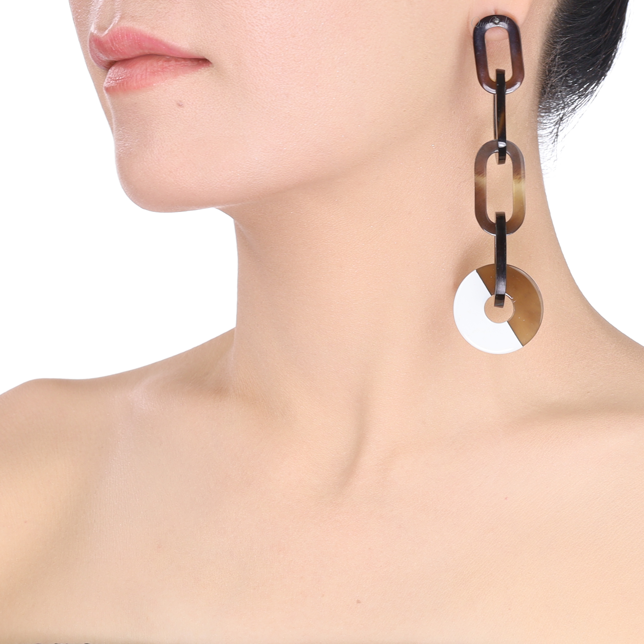 Horn & Lacquer Earrings #13751 - HORN JEWELRY