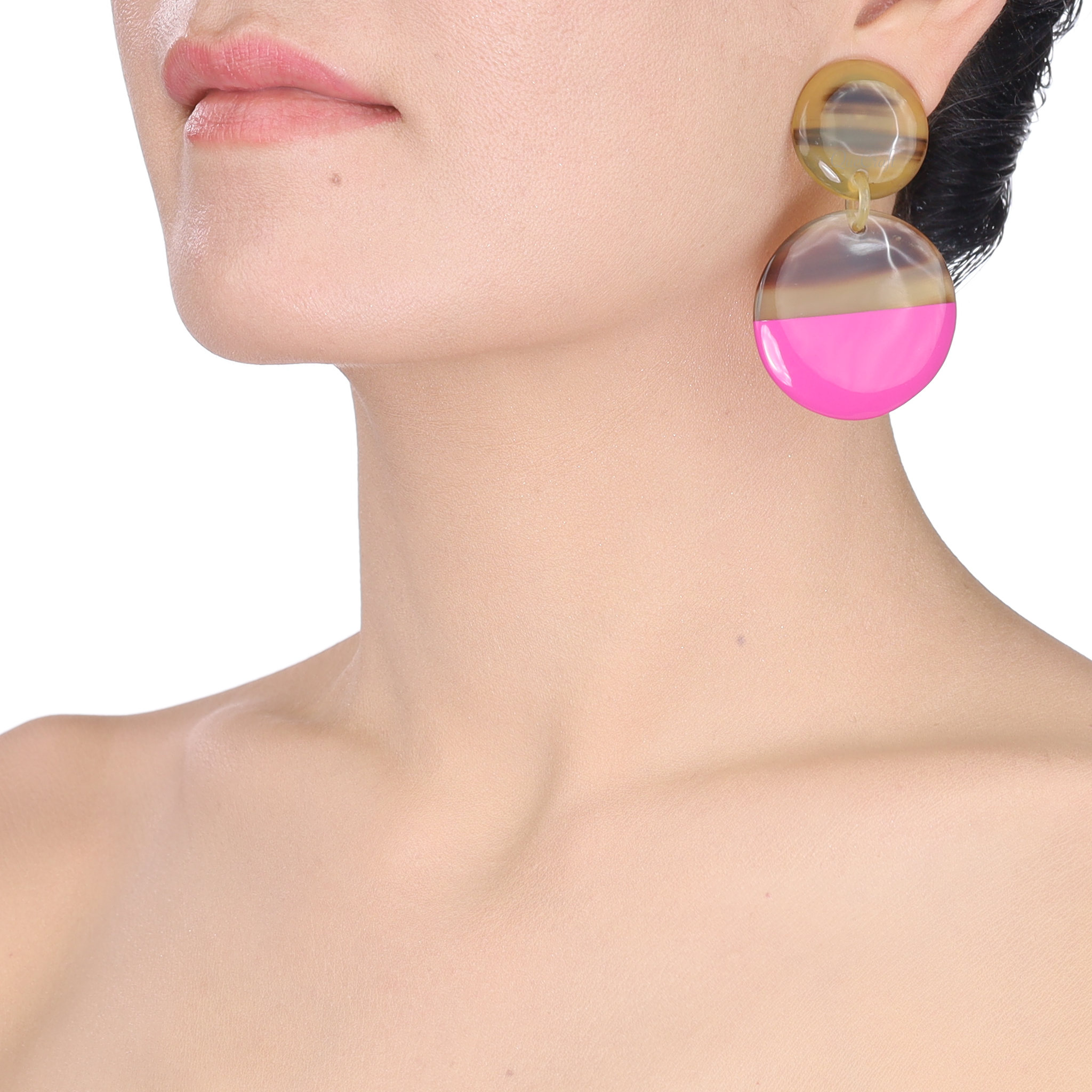 Horn & Lacquer Earrings #13777 - HORN JEWELRY