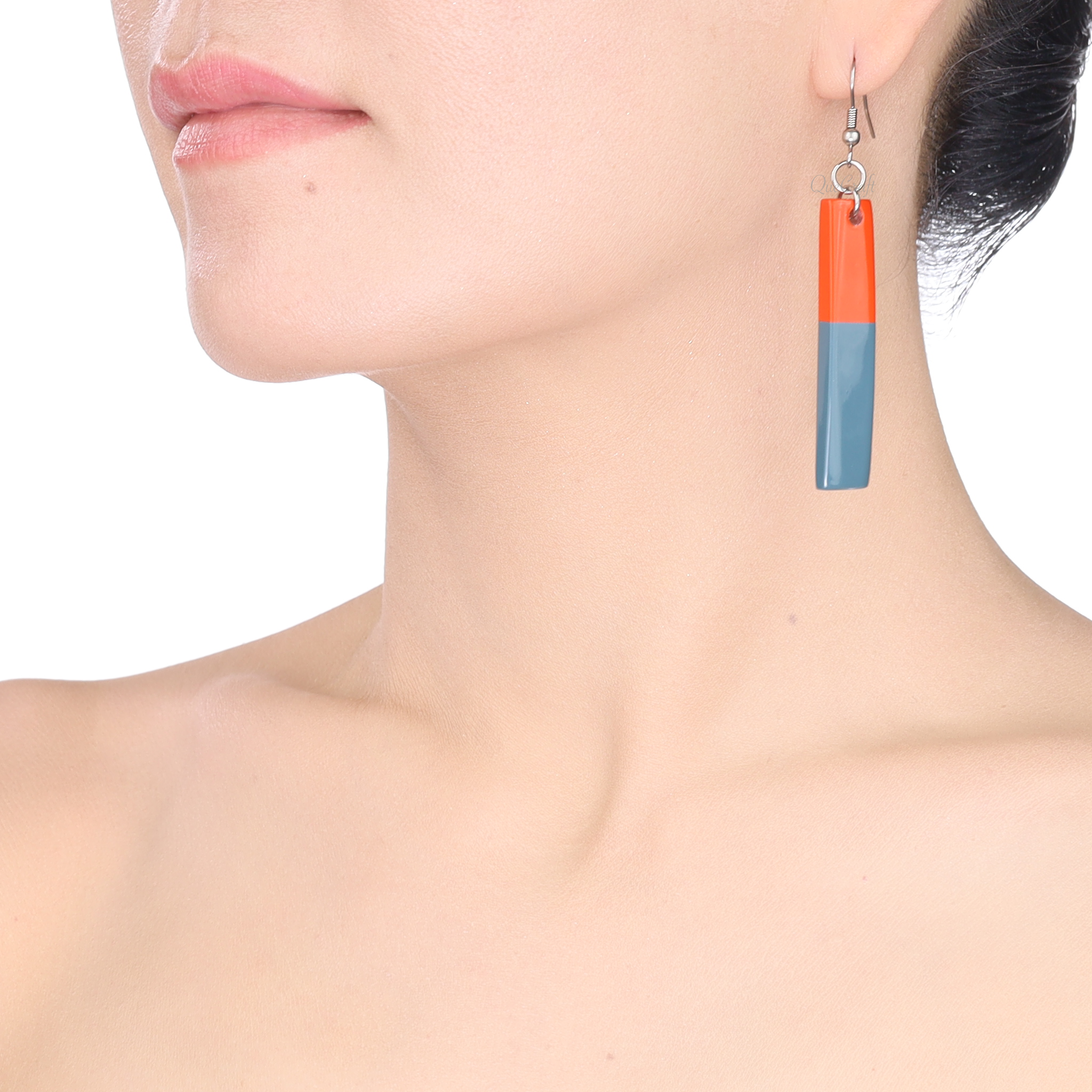 Horn & Lacquer Earrings #13882 - HORN JEWELRY