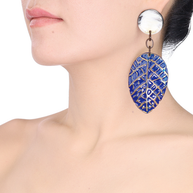 Horn & Lacquer Earrings #13889 - HORN JEWELRY