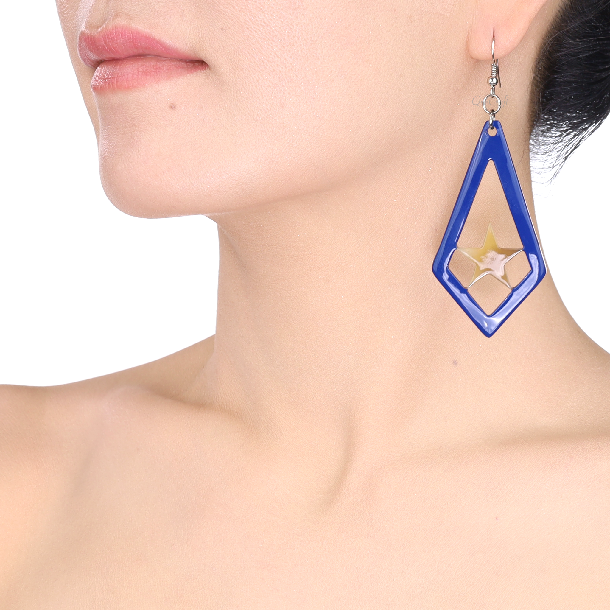 Horn & Lacquer Earrings #13892 - HORN JEWELRY