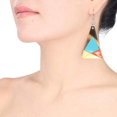 Horn & Lacquer Earrings #13894 - HORN JEWELRY