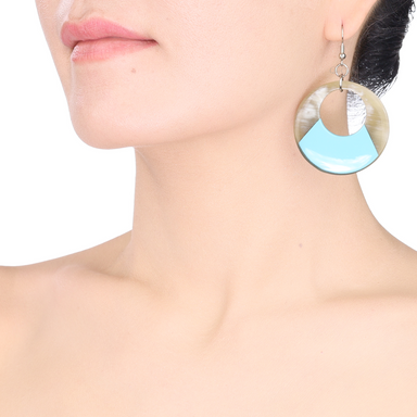 Horn & Lacquer Earrings #13896 - HORN JEWELRY