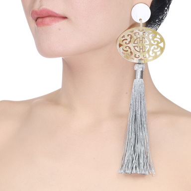 Horn & Tassel Earrings #13998 - HORN JEWELRY
