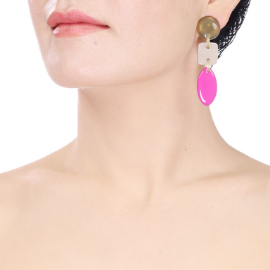 Horn & Lacquer Earrings #14060 - HORN JEWELRY
