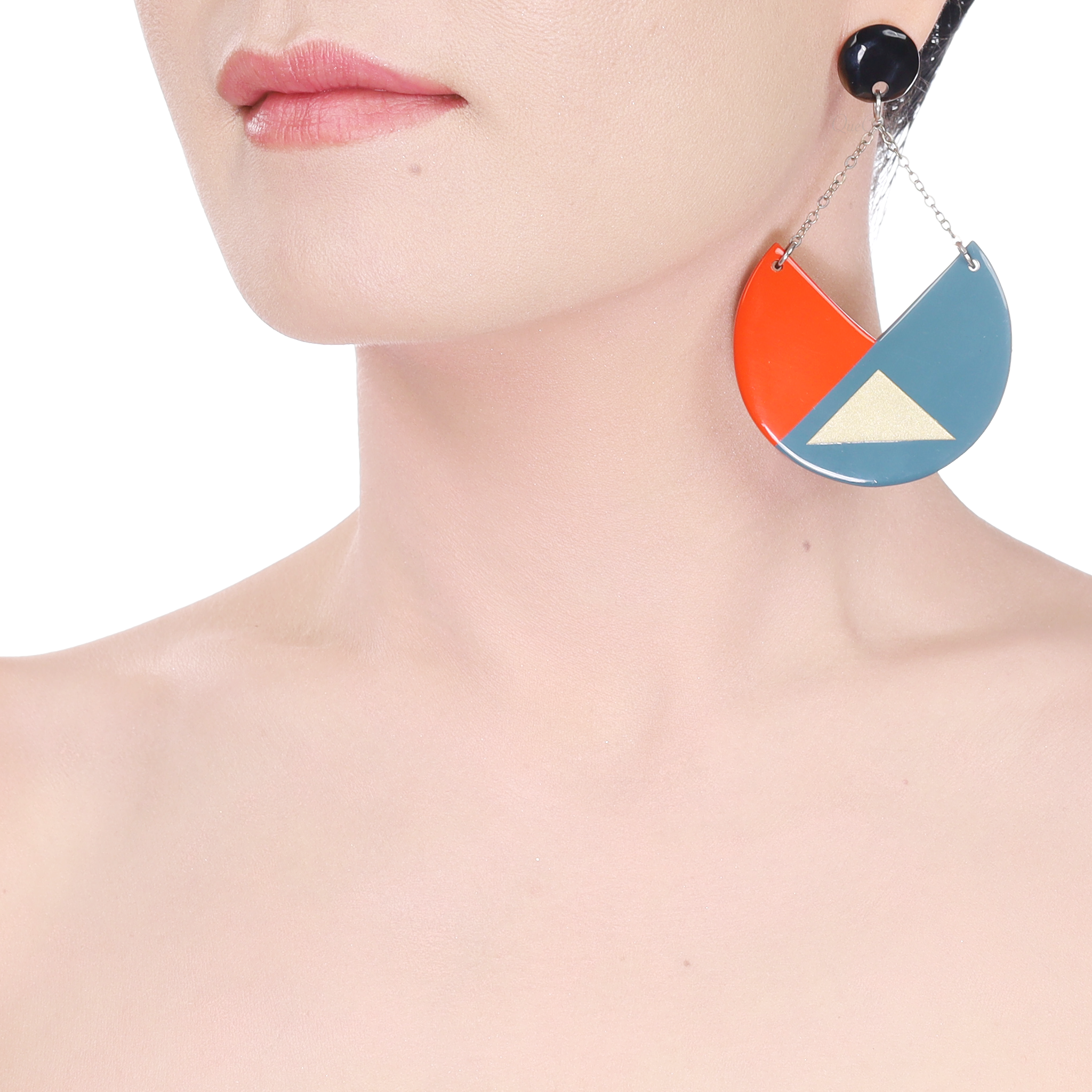 Horn & Lacquer Earrings #14078 - HORN JEWELRY