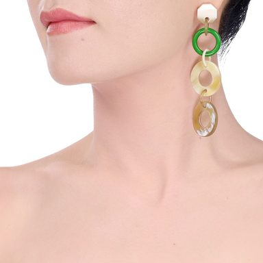 Horn & Lacquer Earrings #14209 - HORN JEWELRY