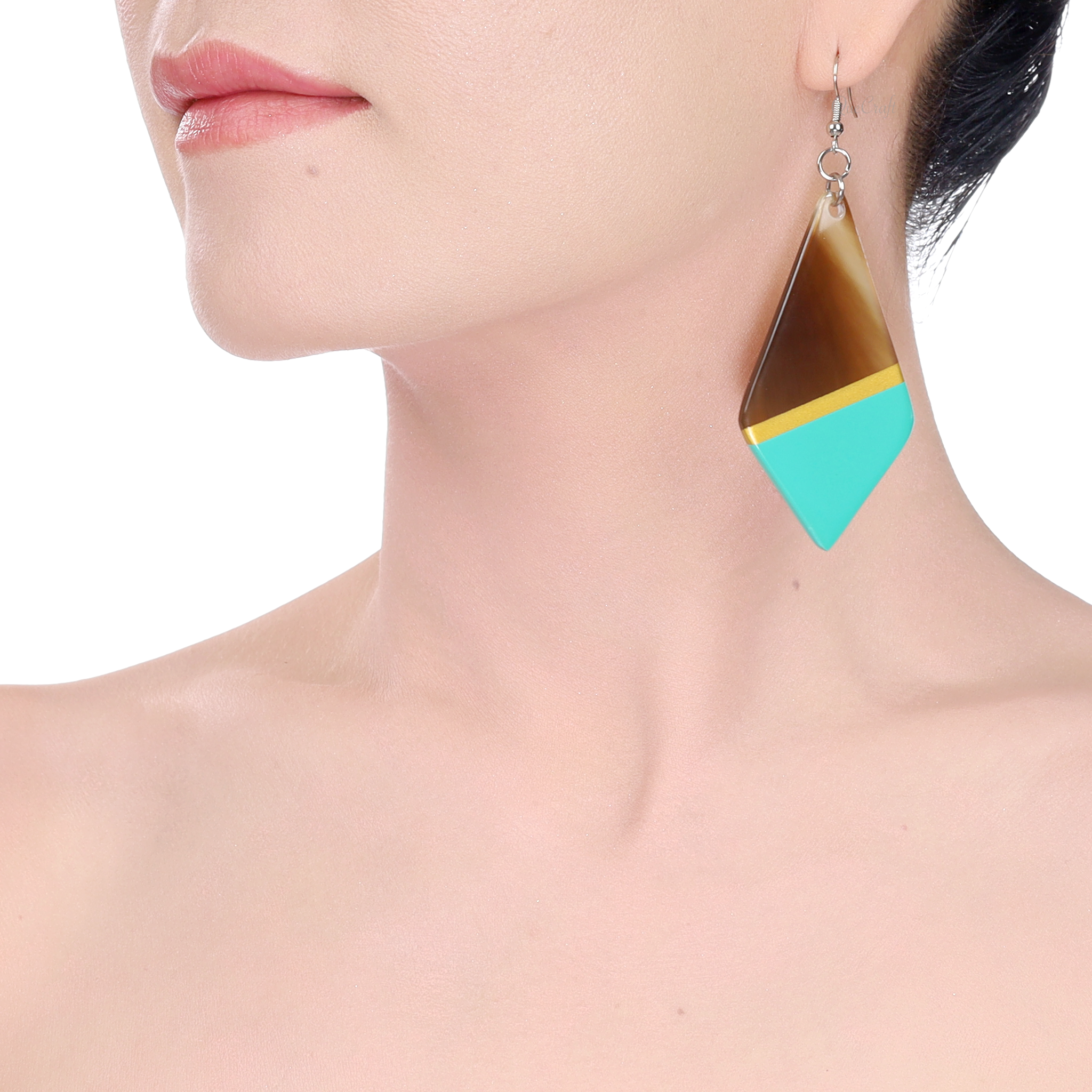 Horn & Lacquer Earrings #14210 - HORN JEWELRY