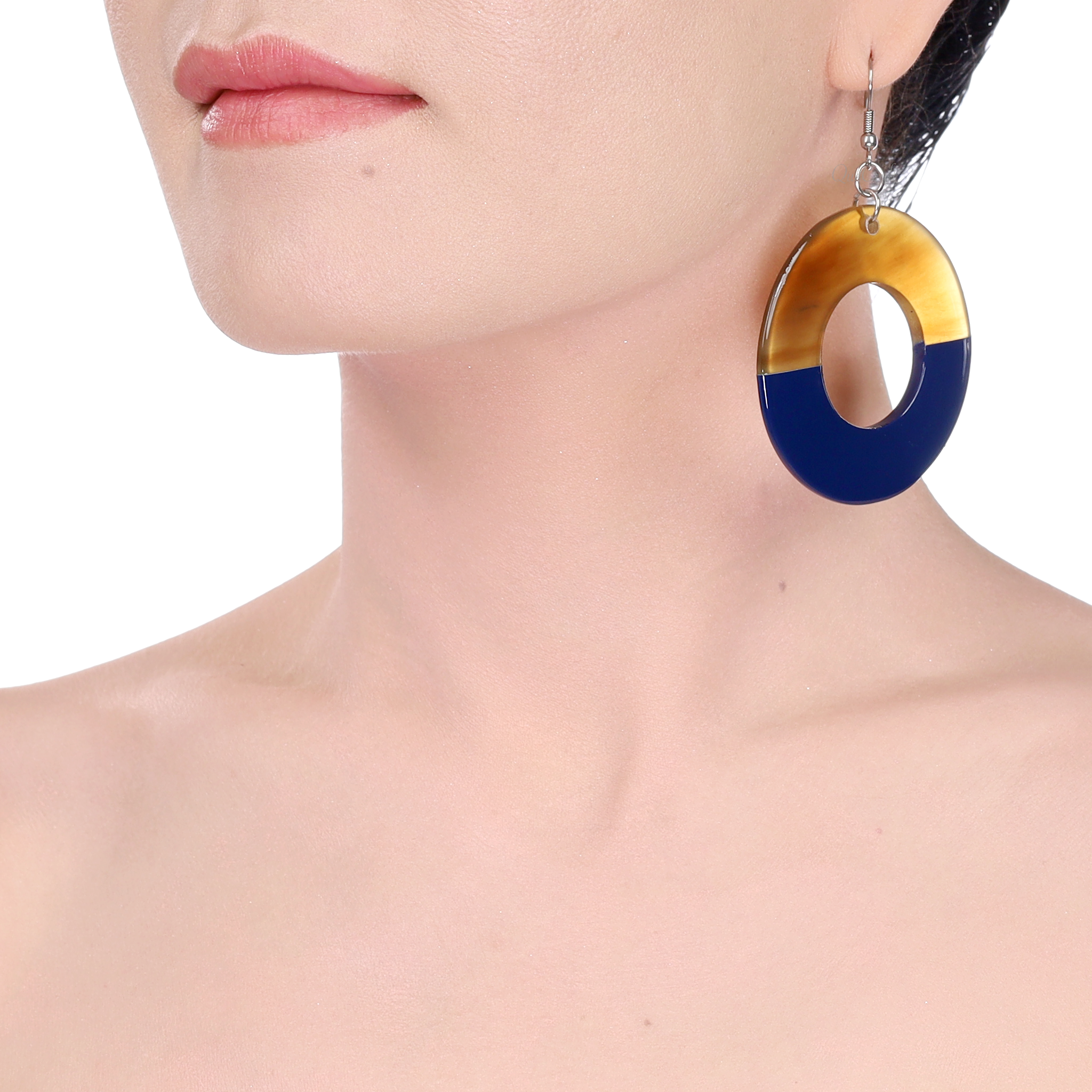 Horn & Lacquer Earrings #14211 - HORN JEWELRY
