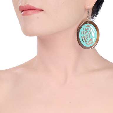 Horn & Lacquer Earrings #14212 - HORN JEWELRY