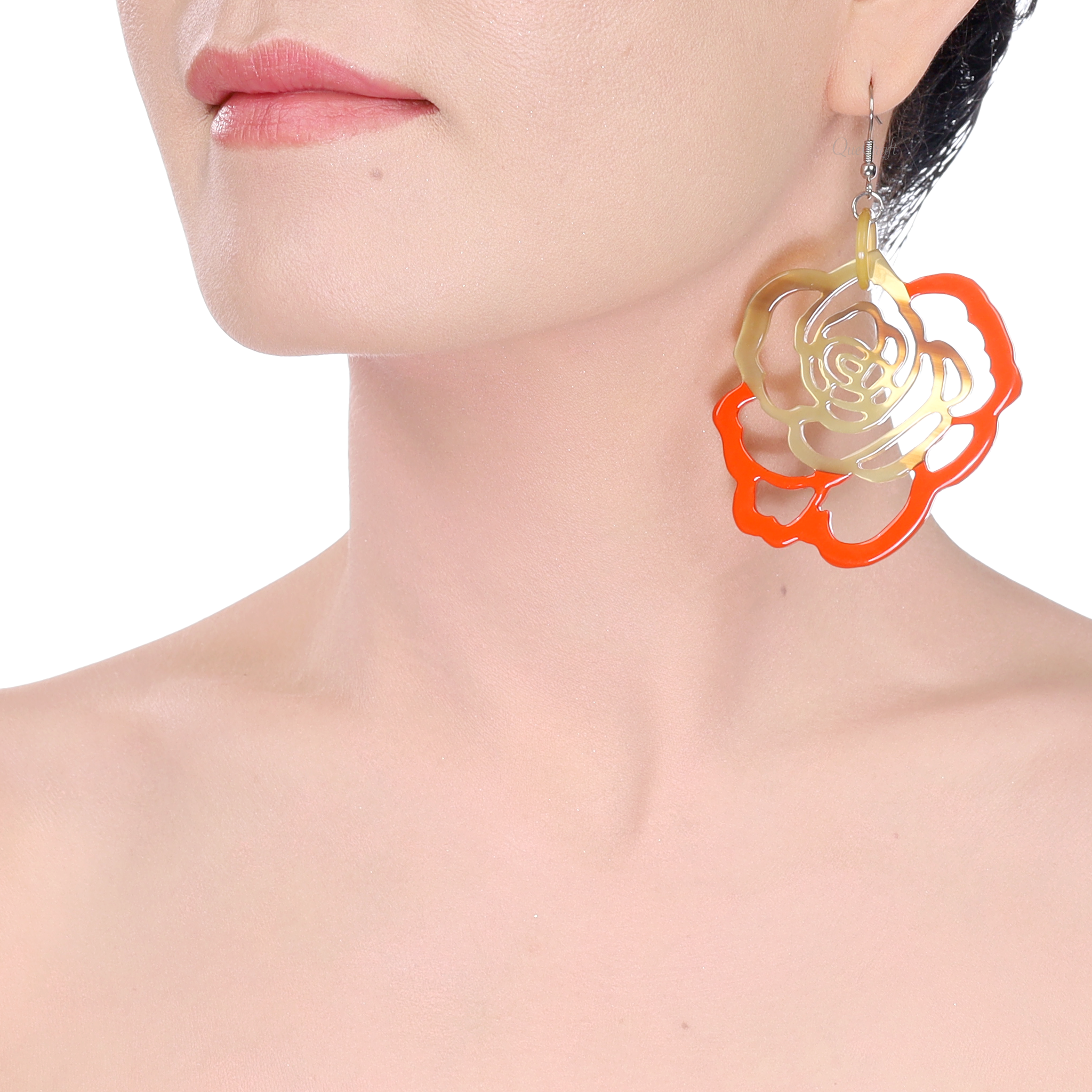 Horn & Lacquer Earrings #14217 - HORN JEWELRY