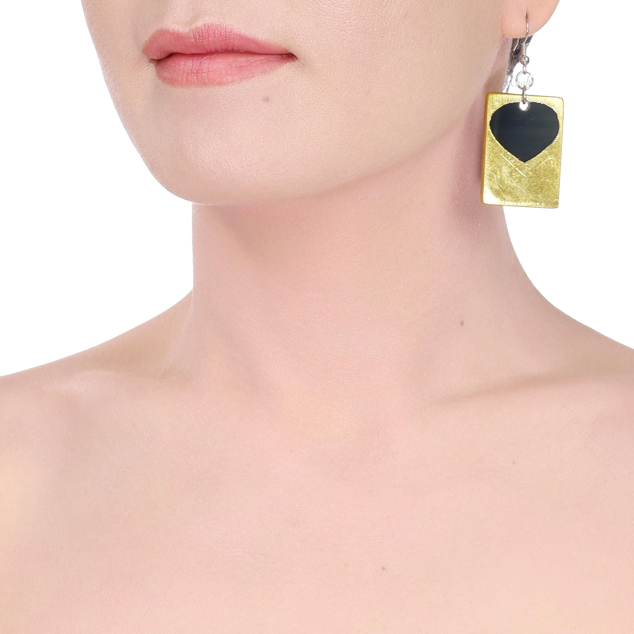 Horn & Lacquer Earrings #14218 - HORN JEWELRY