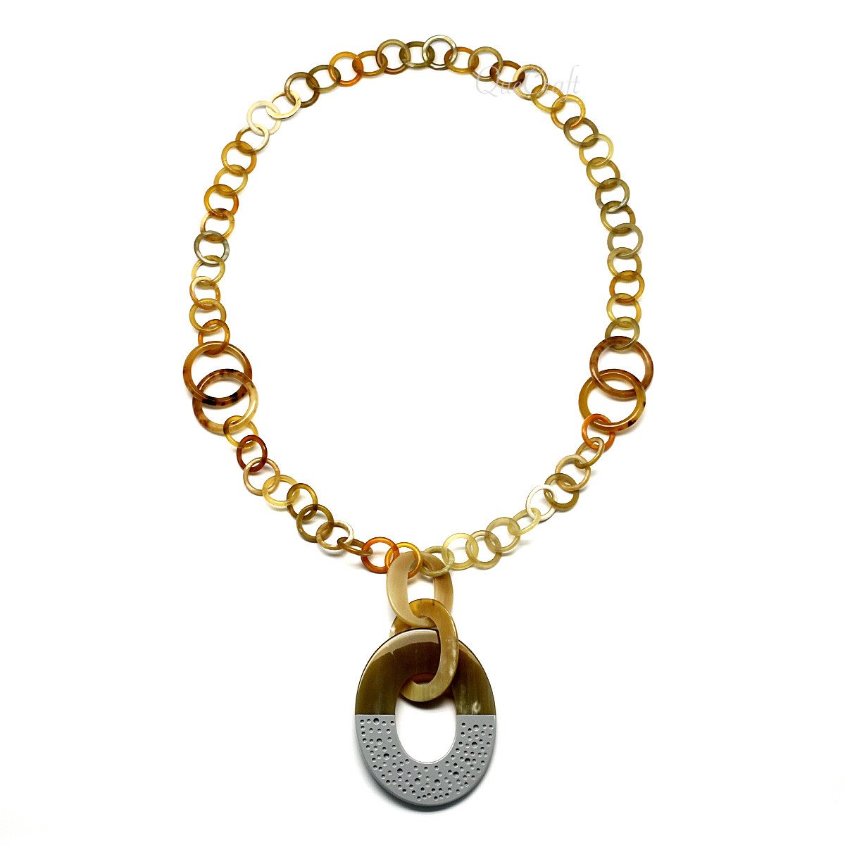 Horn & Lacquer Chain Necklace #9673 - HORN JEWELRY