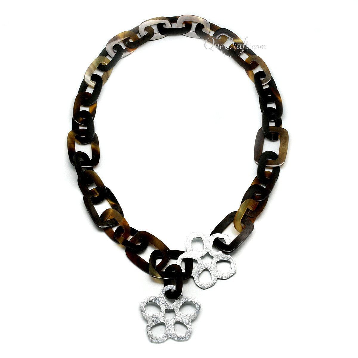 Horn & Lacquer Chain Necklace #4609 - HORN JEWELRY