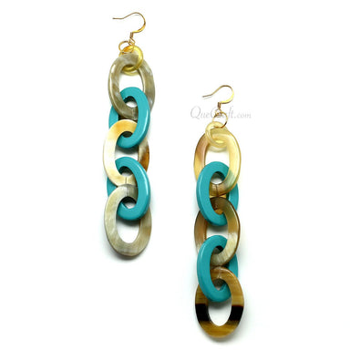 Horn & Lacquer Earrings #11395 - HORN JEWELRY