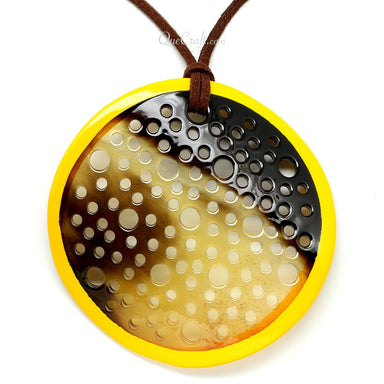 Horn & Lacquer Pendant #11359 - HORN JEWELRY