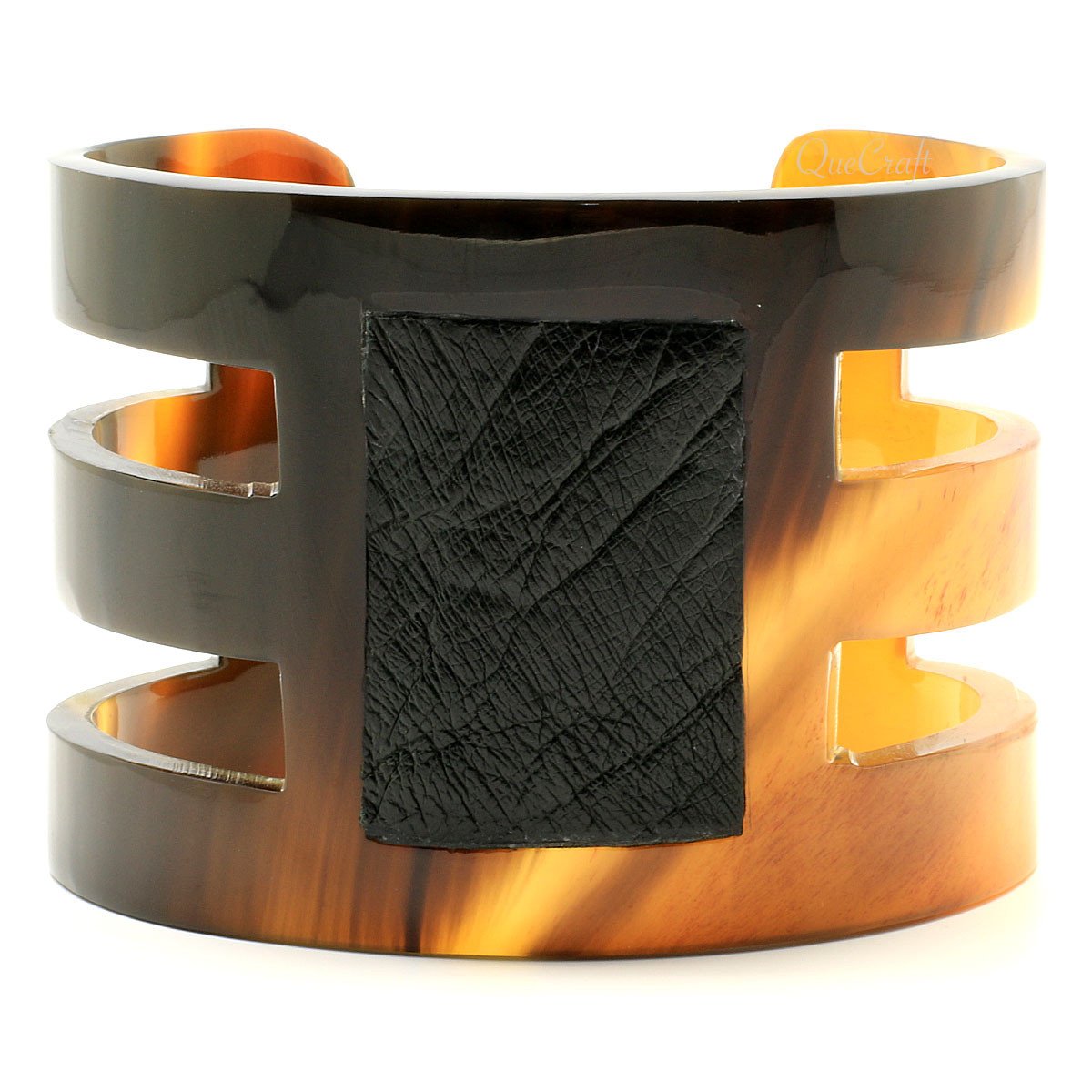 Horn & Leather Cuff Bracelet #6695 - HORN JEWELRY