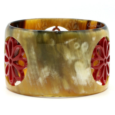 Horn & Lacquer Bangle Bracelet #9637 - HORN JEWELRY