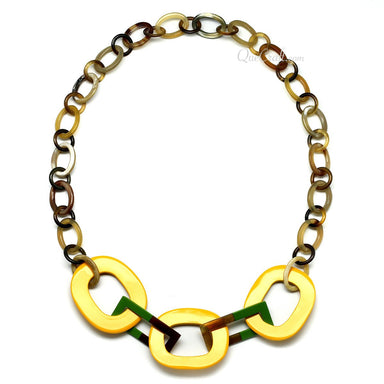 Horn & Lacquer Chain Necklace #11276 - HORN JEWELRY