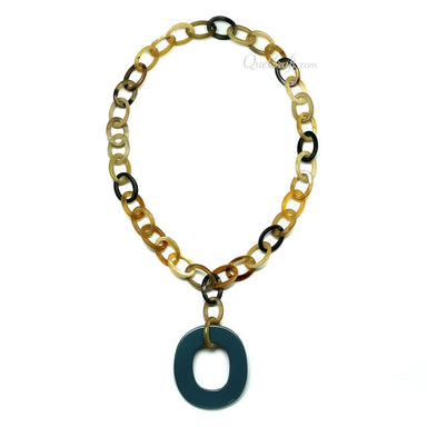 Horn & Lacquer Chain Necklace #11536 - HORN JEWELRY