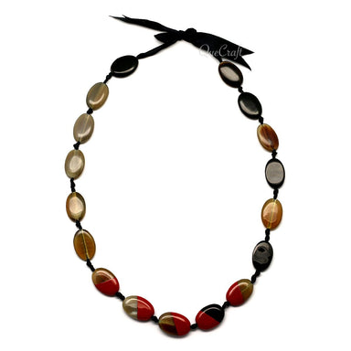 Horn & Lacquer Beaded Necklace #10484 - HORN JEWELRY
