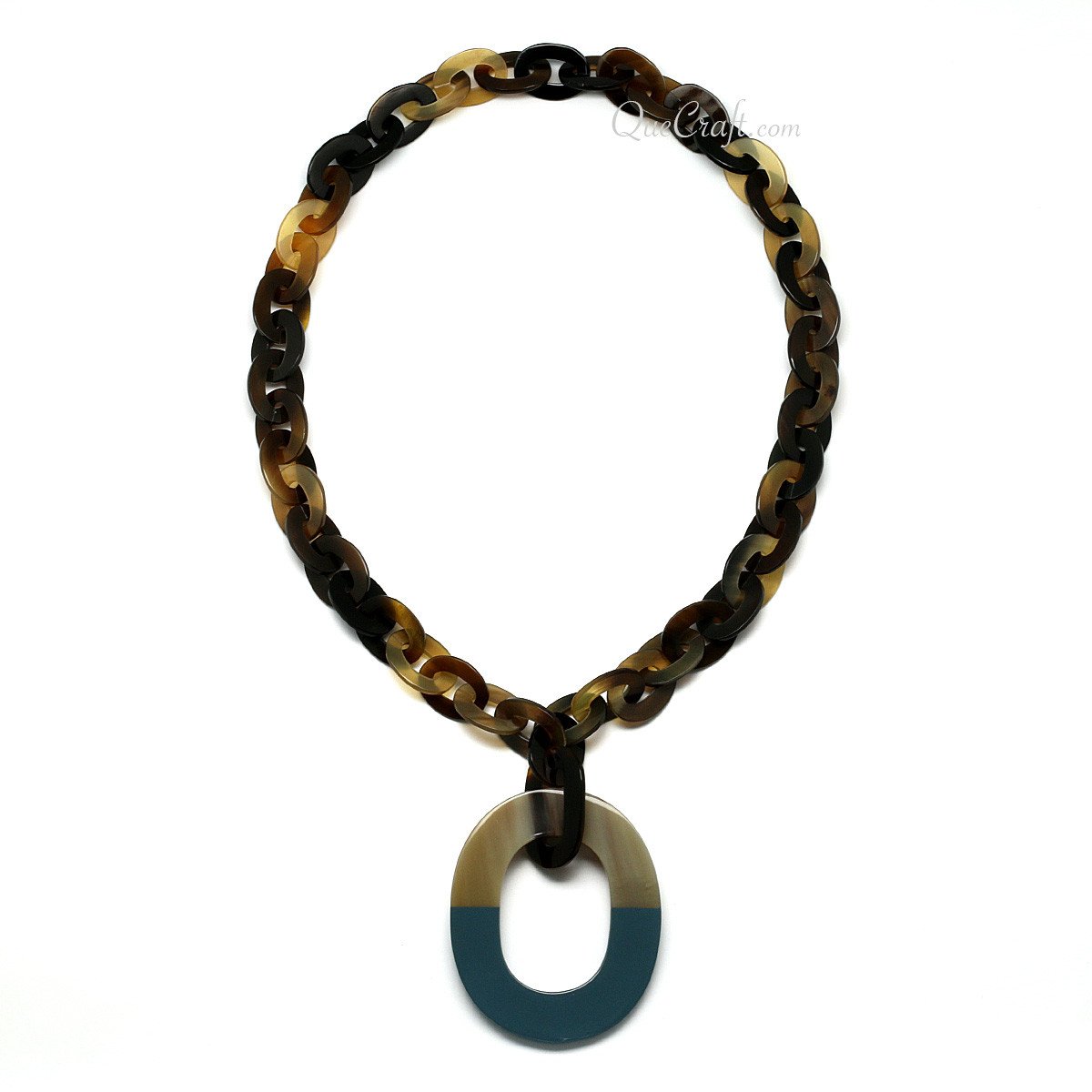 Horn & Lacquer Chain Necklace #10754 - HORN JEWELRY