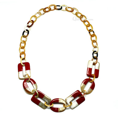 Horn & Lacquer Chain Necklace #10883 - HORN JEWELRY