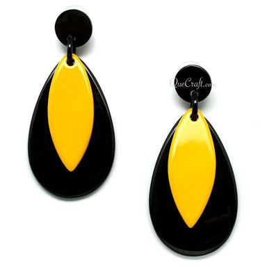 Horn & Lacquer Earrings #11332 - HORN JEWELRY