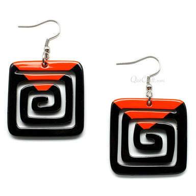 Horn & Lacquer Earrings #11384 - HORN JEWELRY