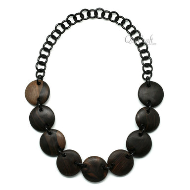 Ebony & Horn Chain Necklace #11881 - HORN JEWELRY