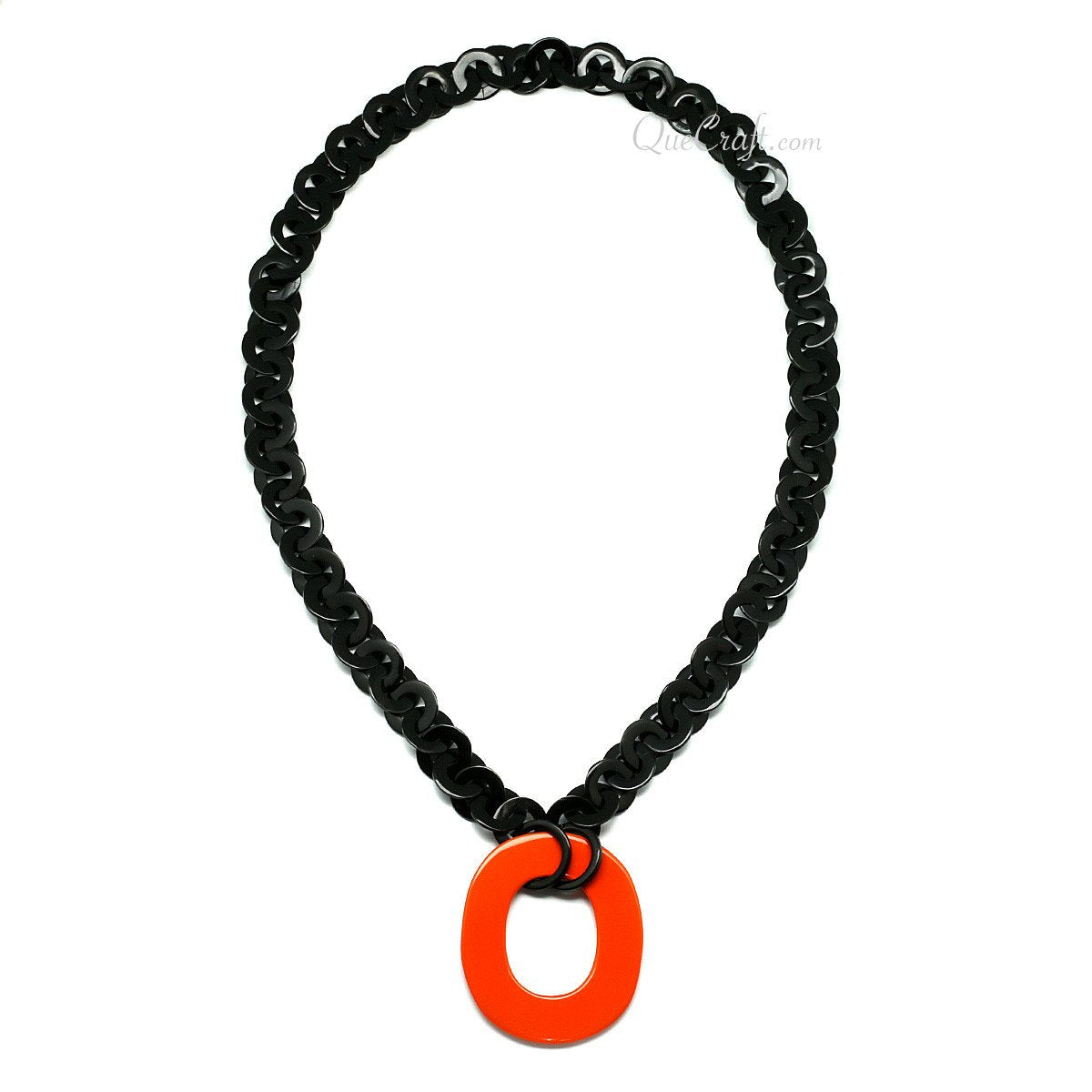 Horn & Lacquer Chain Necklace #11534 - HORN JEWELRY