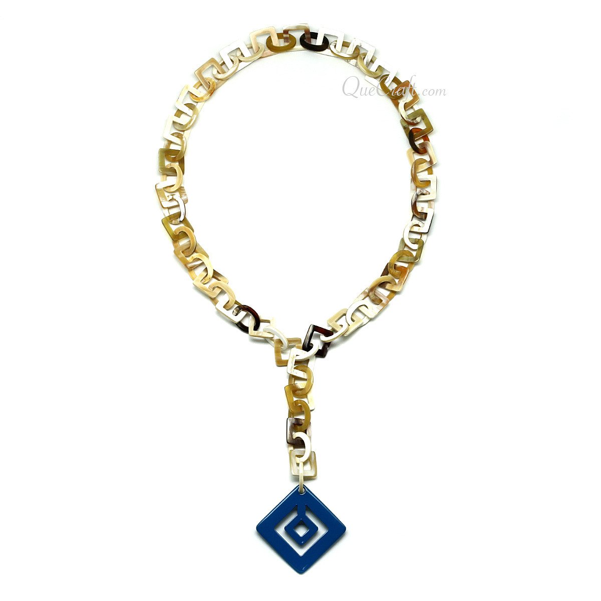 Horn & Lacquer Chain Necklace #11652 - HORN JEWELRY