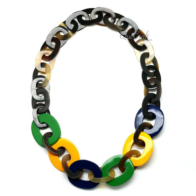 Horn & Lacquer Chain Necklace #11785 - HORN JEWELRY