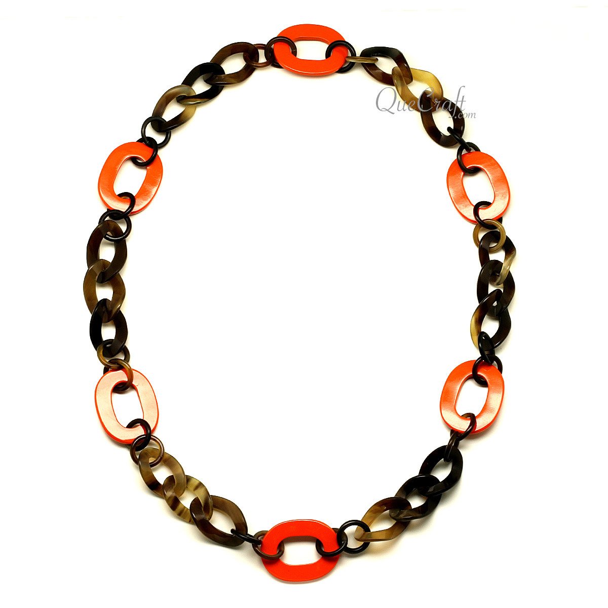 Horn & Lacquer Chain Necklace #12254 - HORN JEWELRY