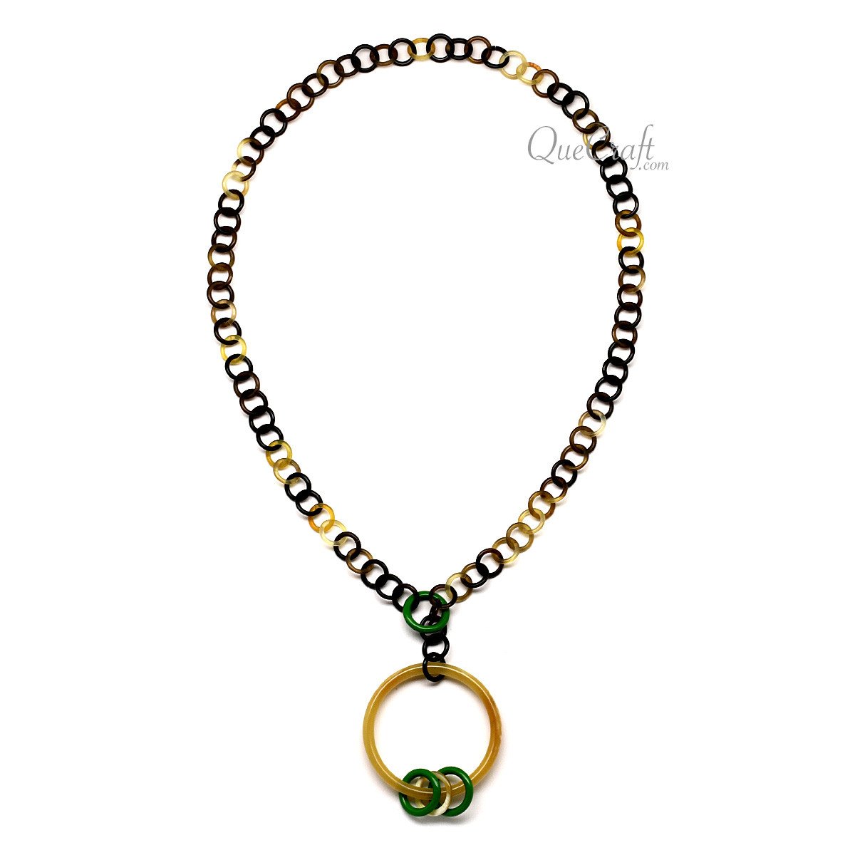 Horn & Lacquer Chain Necklace #12389 - HORN JEWELRY