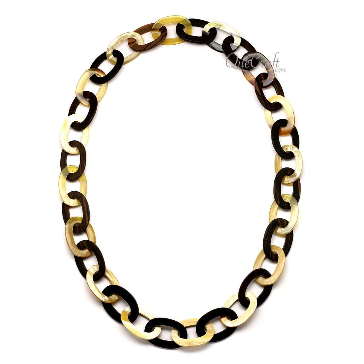 Ebony & Horn Chain Necklace #12397 - HORN JEWELRY