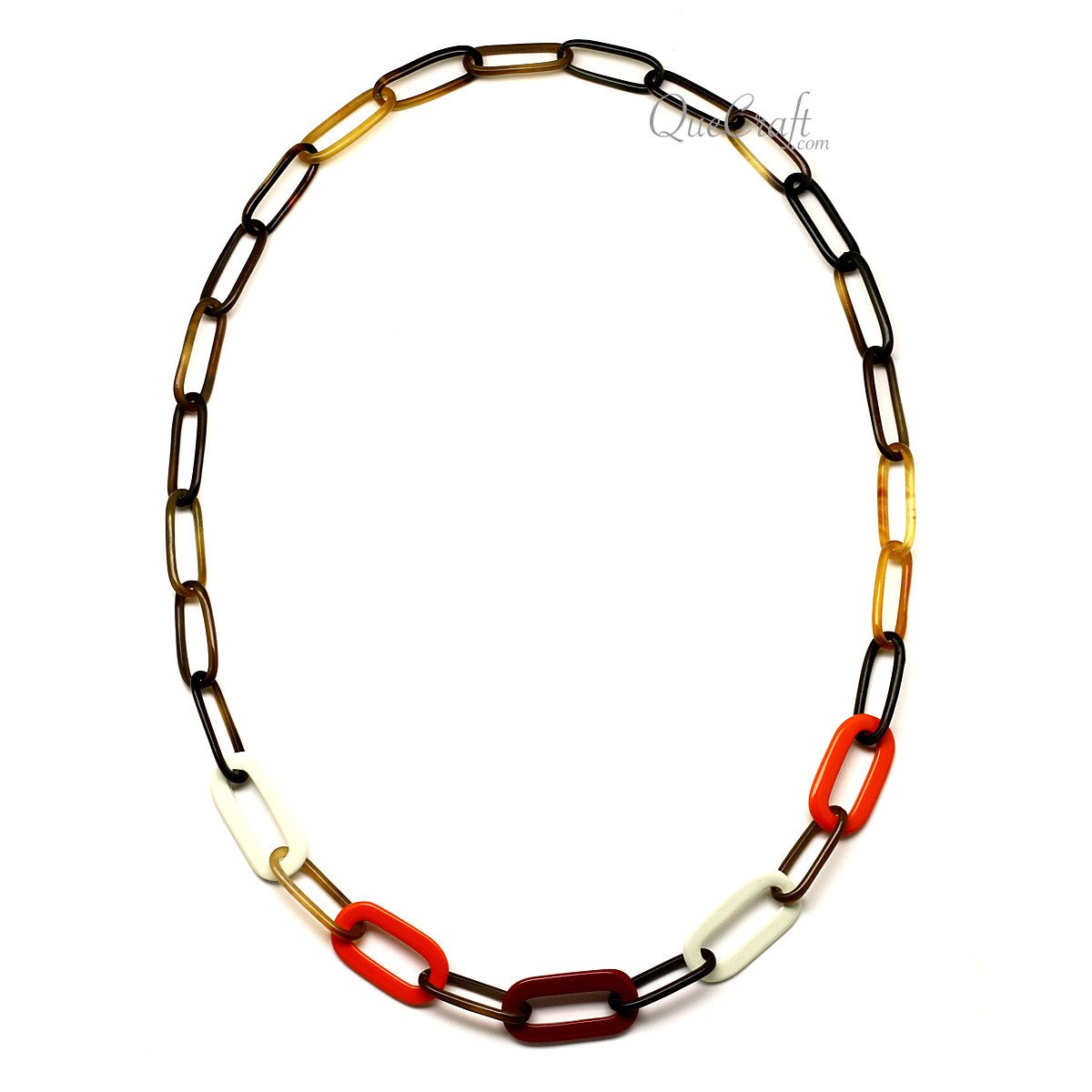 Horn & Lacquer Chain Necklace #12635 - HORN JEWELRY