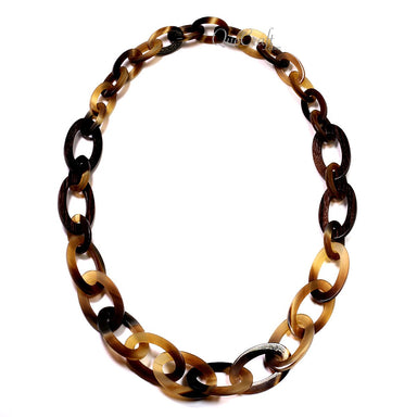 Ebony & Horn Chain Necklace #12700 - HORN JEWELRY