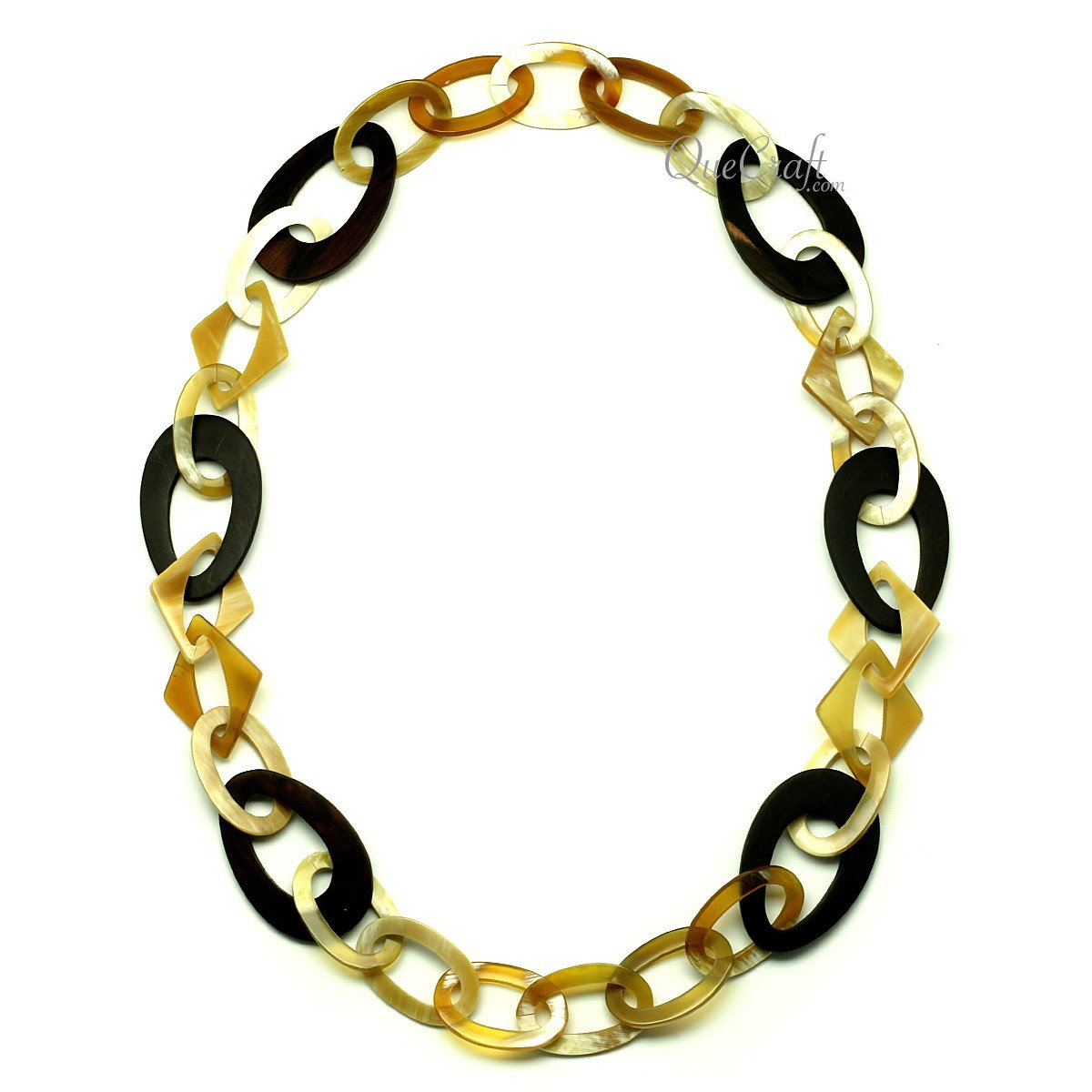 Ebony & Horn Chain Necklace #12804 - HORN JEWELRY