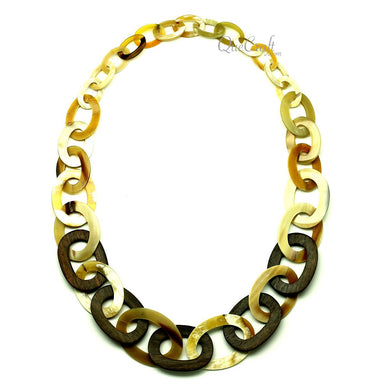 Ebony & Horn Chain Necklace #12807 - HORN JEWELRY